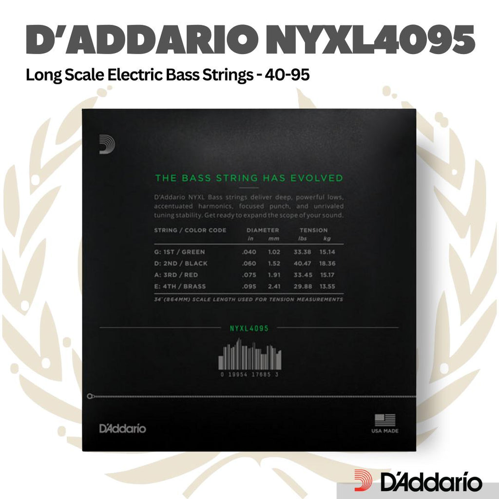 D'Addario's NYXL4095 40-95 ELECTRIC BASS STRING LONG SCALE | SENAR BASS