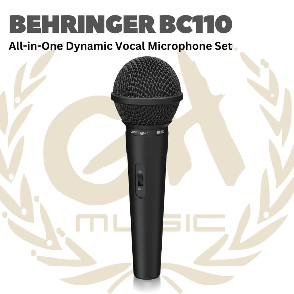 Behringer BC110 All-in-One Dynamic Vocal Microphone Set - BC 110 Mic Genggam Hand Held BC-110 Mikrofon Kabel Lepas Pasang