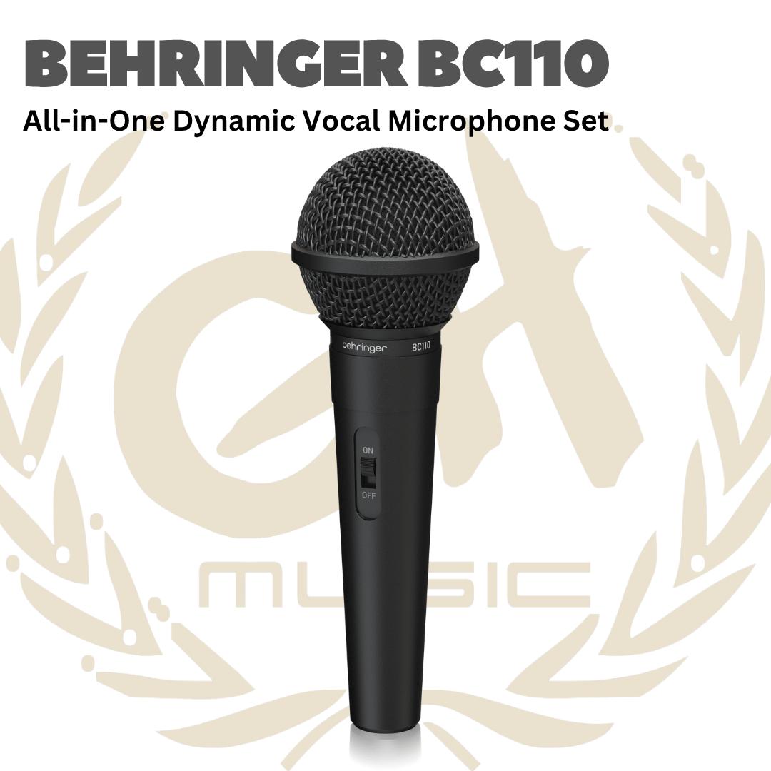 Behringer BC110 All-in-One Dynamic Vocal Microphone Set - BC 110 Mic Genggam Hand Held BC-110 Mikrofon Kabel Lepas Pasang