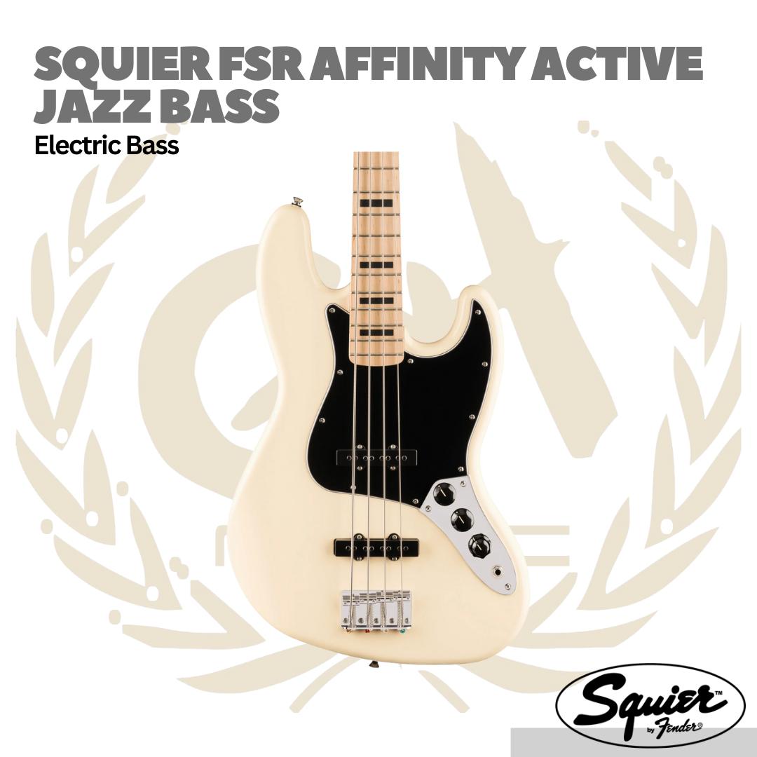 Squier Affinity Series Active Jazz Bass Guitar, Maple FB - Bass Elektrik