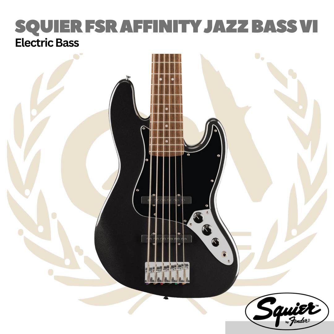 Squier Affinity Series Jazz Bass VI 6 Strings Bass Guitar, Indian Laurel FB | Gitar Bass Elektrik 6 Senar