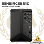 Behringer B1C All-in-One Portable 200-Watt Speaker with Battery Operation, Bluetooth Audio Streaming and Reverb