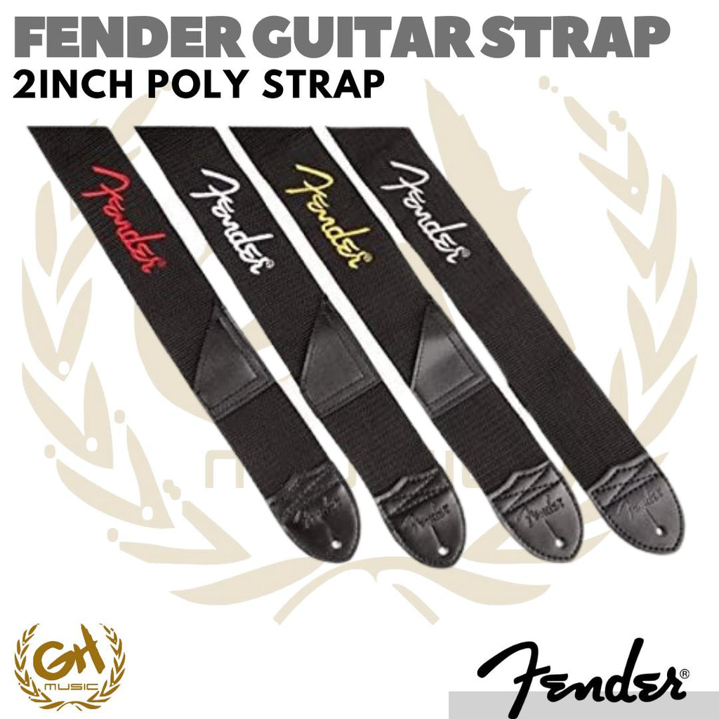 Fender 2inch Poly Guitar Strap with Logo | Strap Gitar Bass