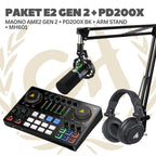 PAKET MAONO E2 GEN 2 - Maono Ame2 Gen II - 1 MIC - Podcast Streaming Recording