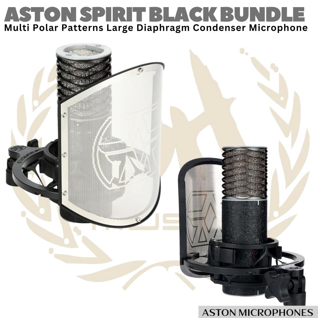 ASTON SPIRIT BLACK BUNDLE Multi Polar Patterns Condenser Microphone (made in UK)