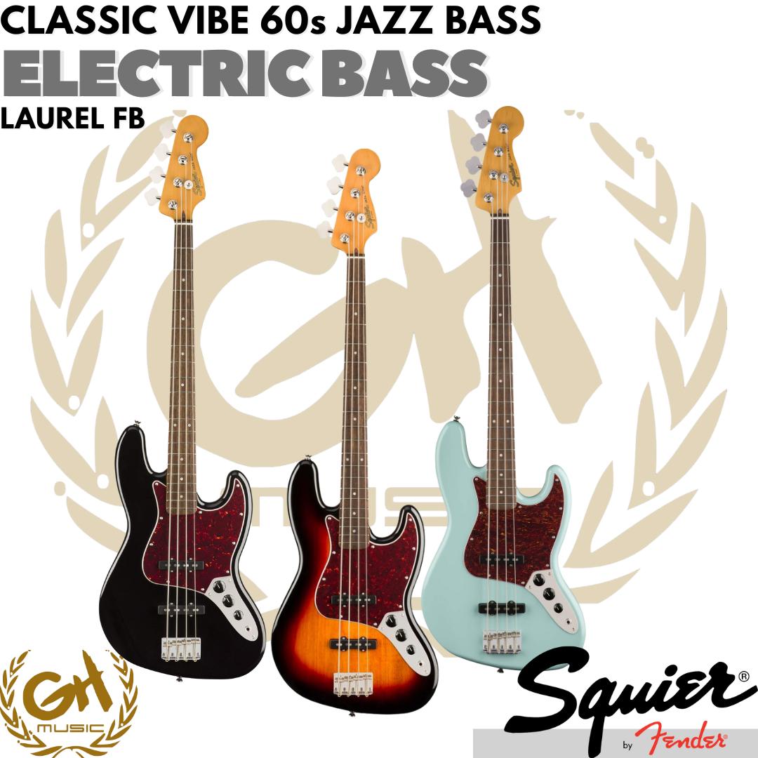 Squier Classic Vibe 60s Jazz Bass Guitar, Laurel FB - Gitar Bass Listrik