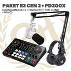 PAKET MAONO E2 GEN 2 - AME2 Gen II - 1  MIC PLUS MH601 - Podcast, Streaming, Recording