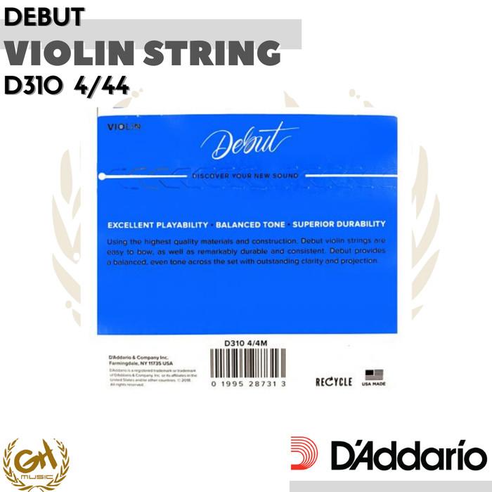 D'ADDARIO DEBUT VIOLIN SET 4/4 MEDiUM TENSION, D310 4/4M, SENAR BIOLA