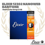 Elixir 12302 12-68 Nanoweb Baritone Electric Guitar Strings