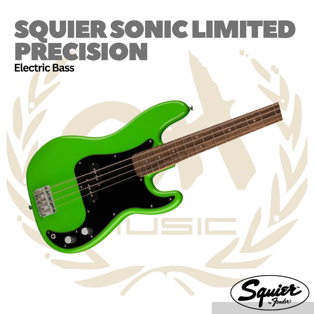 Squier Limited Edition Sonic Precision Bass Guitar w/Black Pickguard, Laurel FB - Bass Elektrik
