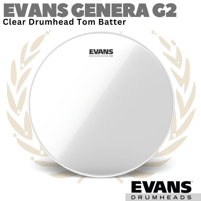 EVANS GENERA G2 Clear Drumhead Tom Batter | 8 10 12 13 14 15 16 Inch