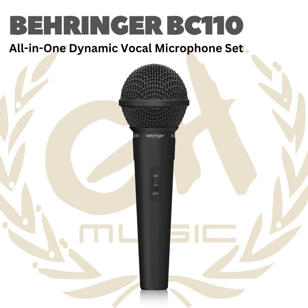 Behringer BC110 All-in-One Dynamic Vocal Microphone Set - BC 110 Mic Genggam Hand Held BC-110 Mikrofon Kabel Lepas Pasang