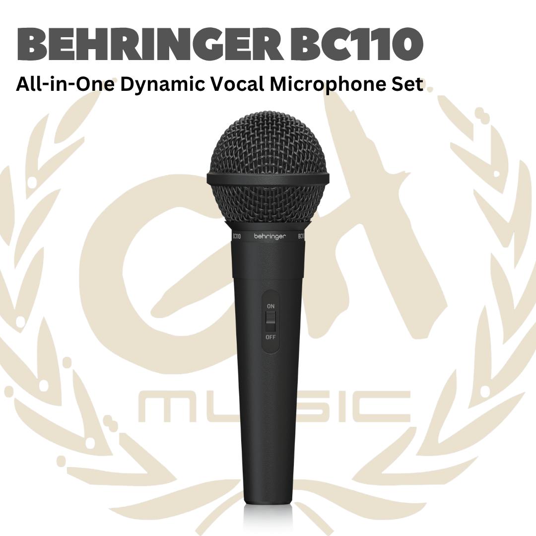Behringer BC110 All-in-One Dynamic Vocal Microphone Set - BC 110 Mic Genggam Hand Held BC-110 Mikrofon Kabel Lepas Pasang