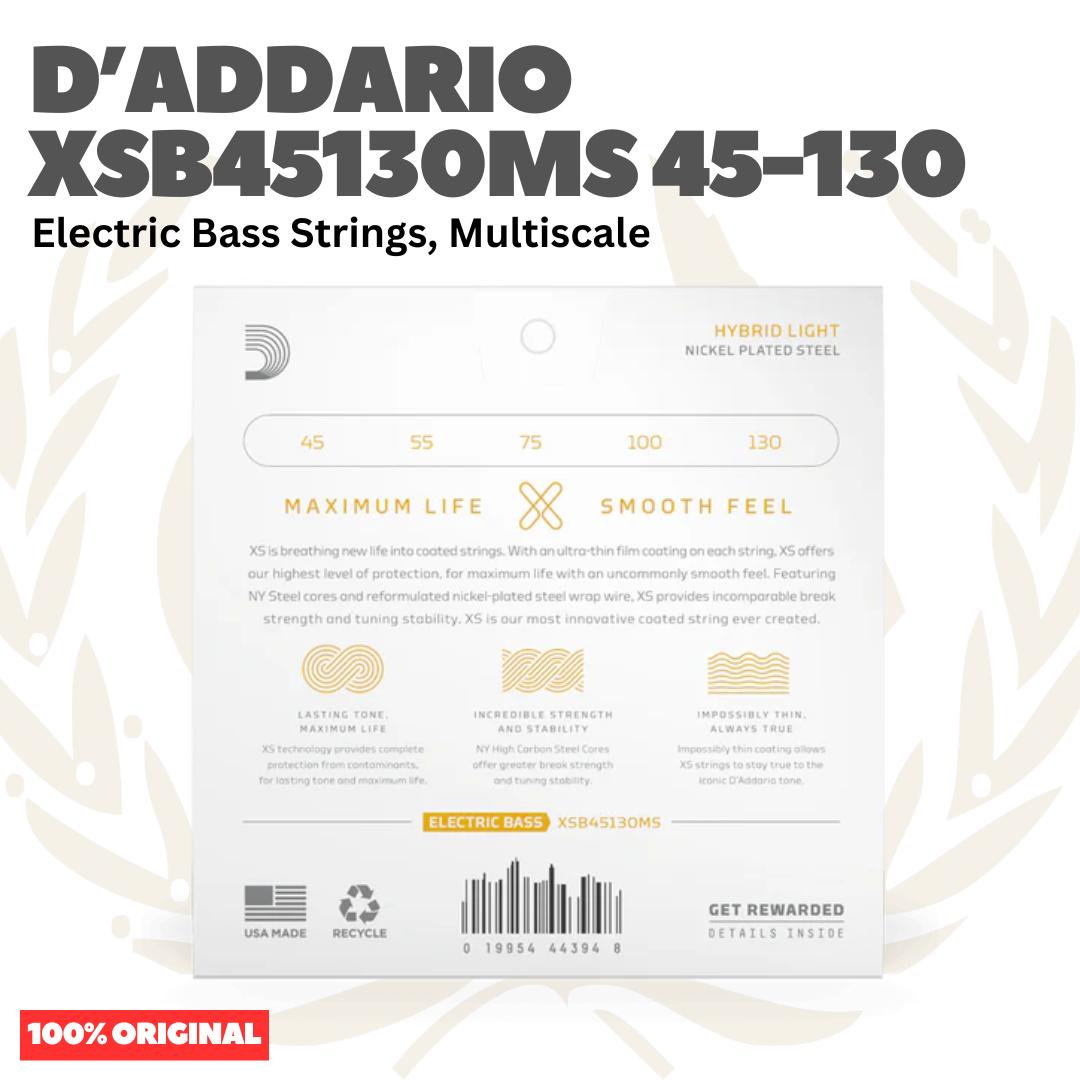 D'Addario XSB45130MS 45-130 Nickel Plated Steel Multi Scale Electric Bass 5-Strings - Senar Bass Listrik Elektrik 5-Senar Coated XSB-45130MS