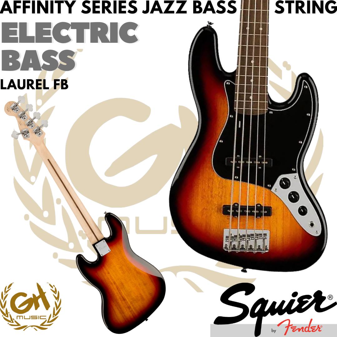 Squier Affinity Series Jazz Bass V 5-String Electric Bass, Laurel FB