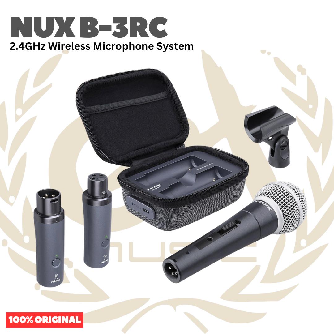 NUX B-3RC 2.4GHz Wireless Microphone System - B3RC Mic Dynamic Mikrofon Genggam Original Asli dengan Audio 24-bit dan Latensi Ultra Rendah