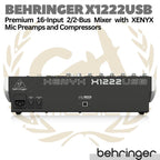 BEHRINGER XENYX X1222USB Premium 16 Input 2 Bus Audio Mixer