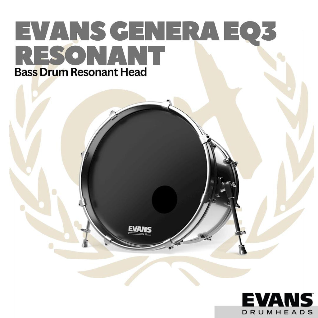Evans EQ3 Smooth Black Resonant Bass Drumhead - Membran Head