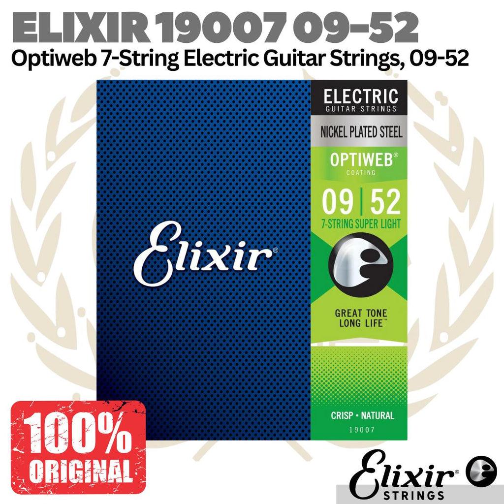 Elixir 19007 Optiweb 7-String Electric Guitar Strings 09-52 | Senar