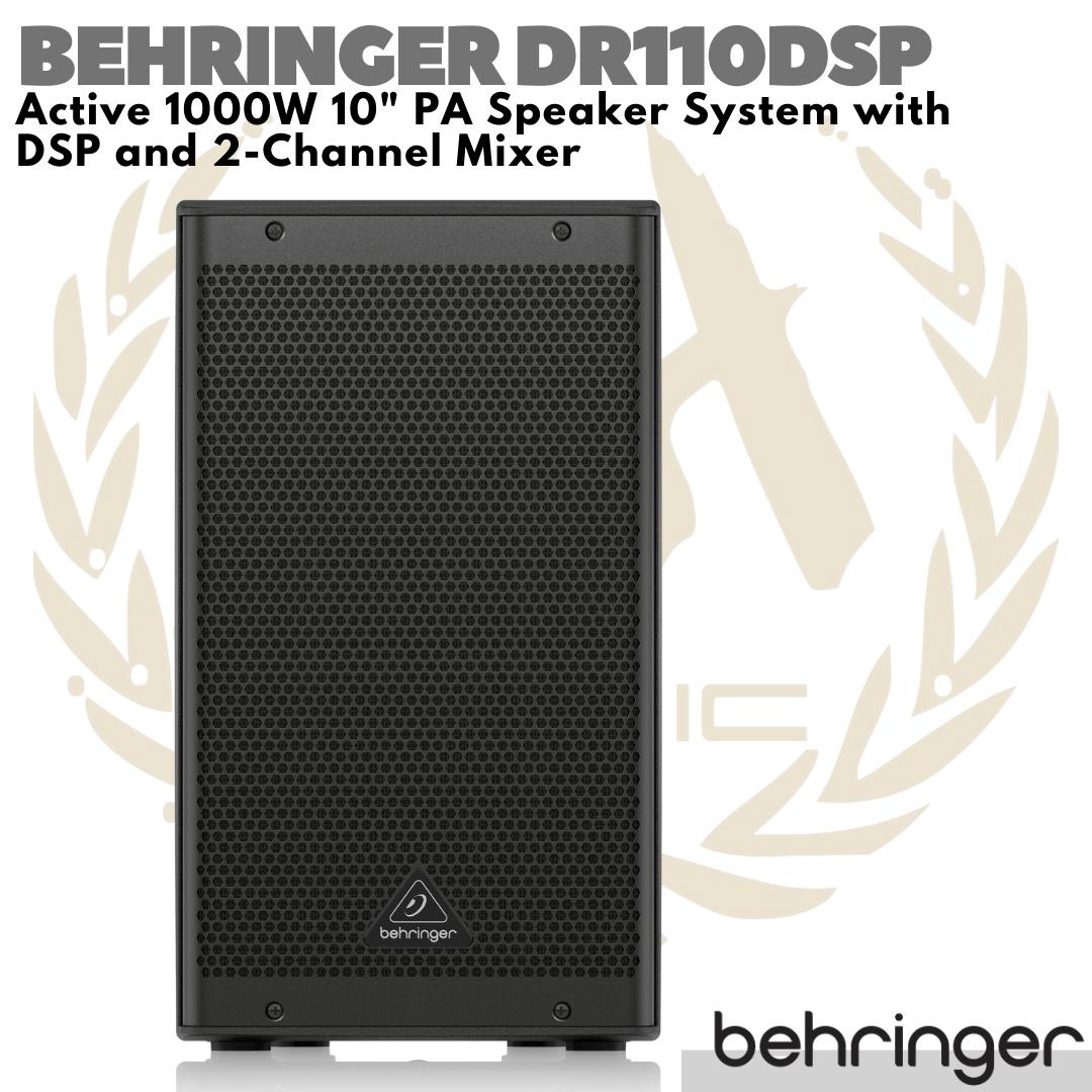 BEHRINGER DR110DSP Active 1000W 10" PA Speaker System with DSP + Mixer