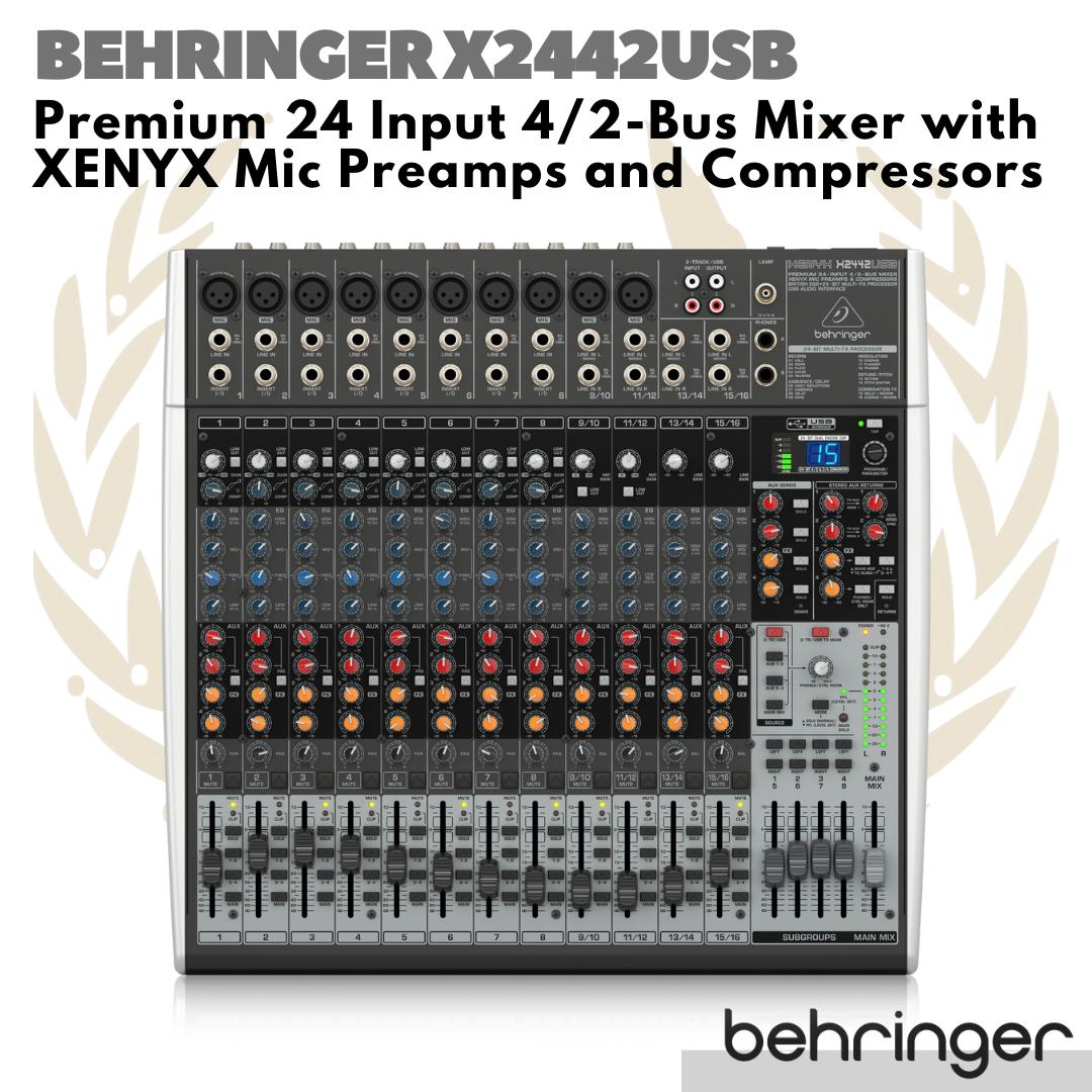 Behringer XENYX X2442USB Premium 24 Input 4/2 Bus Mixer USB interface