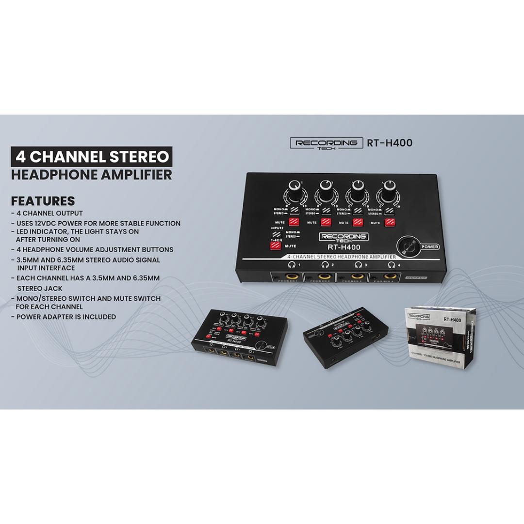 Recording Tech RT-H400 - Headphone Amplifier Distributor 4 Channel