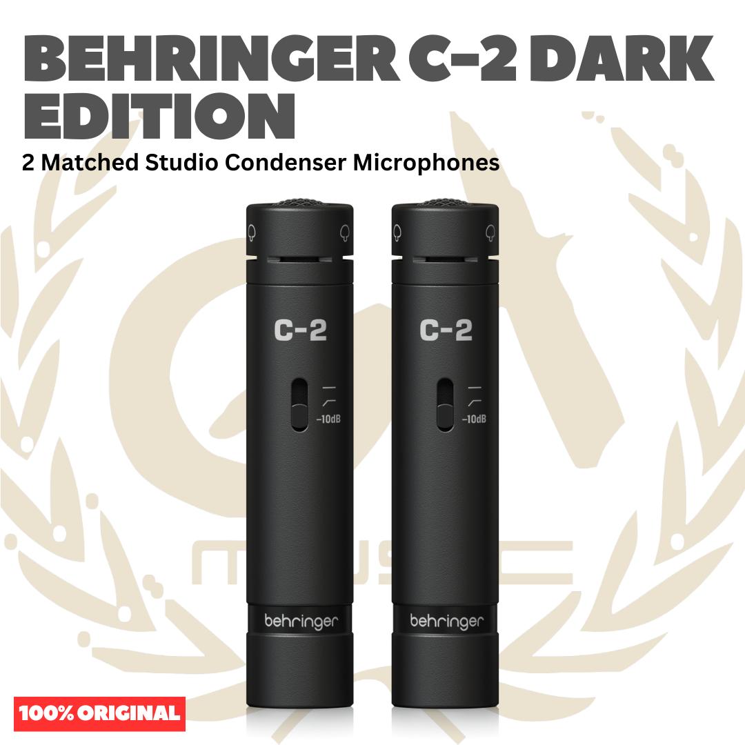 Behringer C-2 Dark Edition 2 Matched Studio Condenser Microphones - Mic Kondenser C2 Mik Kondensor Sepasang Original Asli