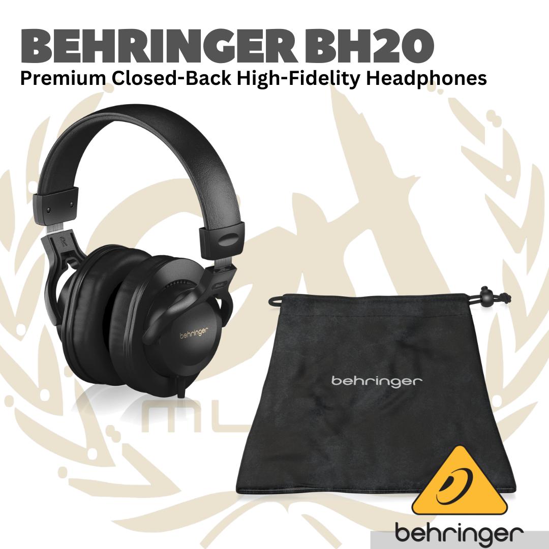Behringer BH20 Premium Closed-Back High-Fidelity Headphones - Head phone BH-20 Asli