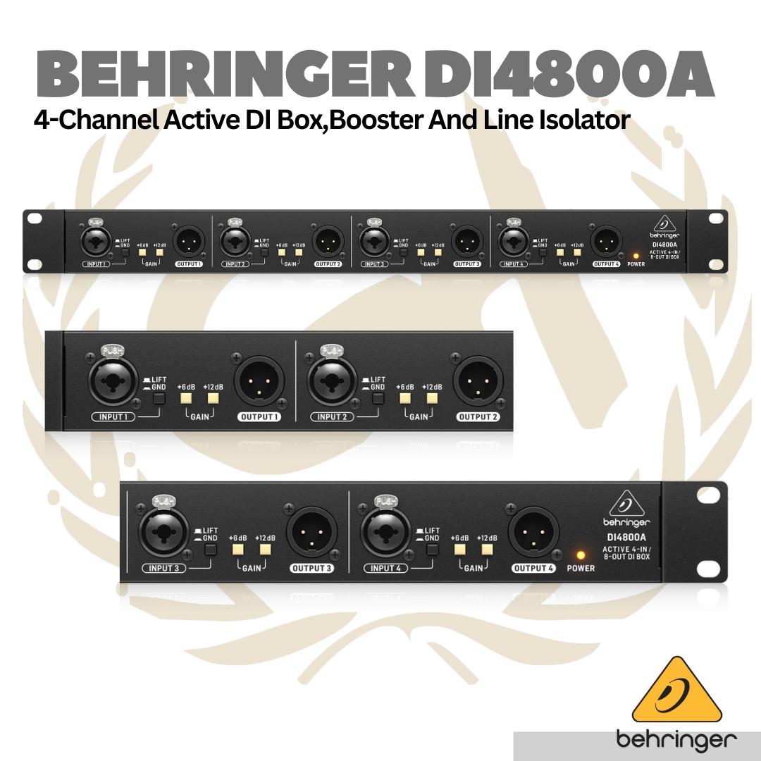 Behringer DI4800A Professional 4 Channel Active DI-Box - Direct Box Instrument