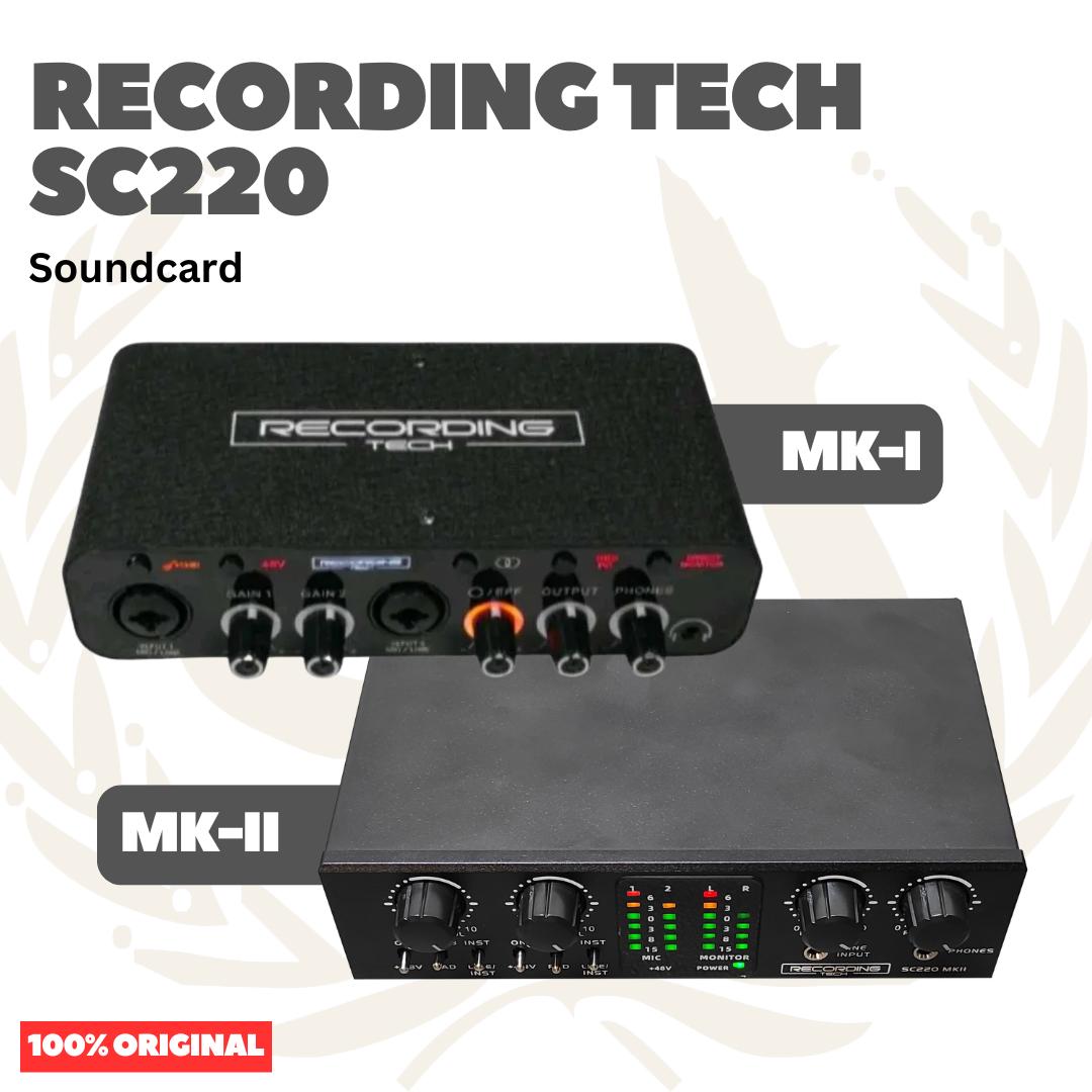 Recording Tech SC220 MK-I & MK-II Professional Audio Interface Soundcard for Recording or Live Streaming - Sound Card SC-220