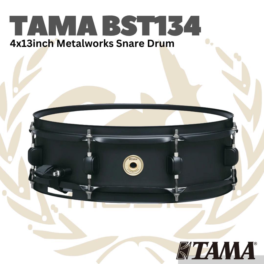 TAMA BST134-BK 4x13inch Metalworks Snare Drum Matte Black - BST134BK Senar Drum BST134 BK