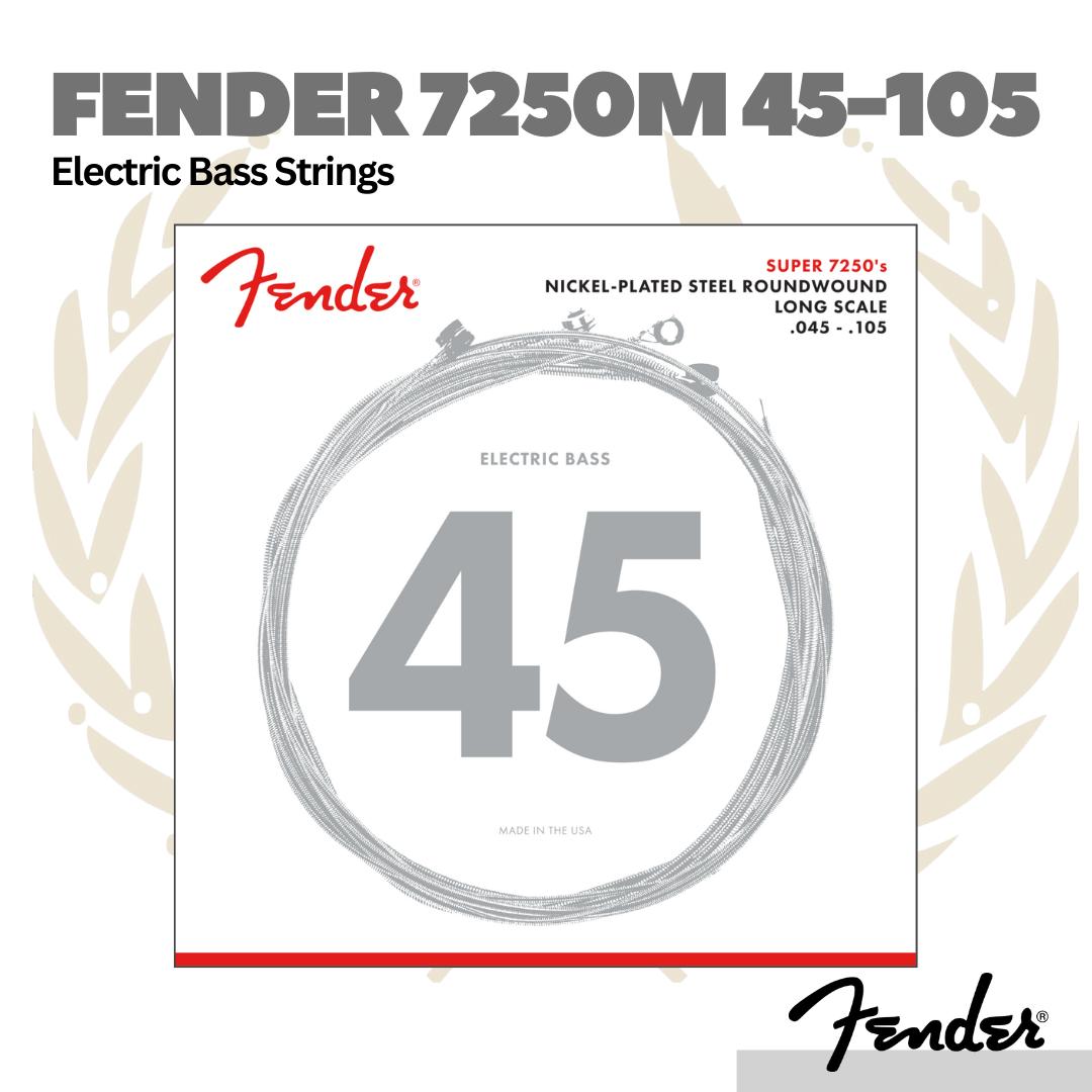 Fender 7250M 45-105 Roundwound Long Scale Bass Guitar Strings - Senar Bass