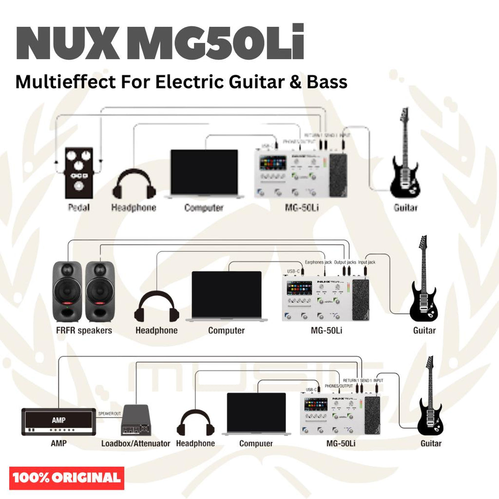 NUX MG50Li Multi-Effect Pedal for Electric Guitar & Bass - Efek Gitar | MG 50Li MG50