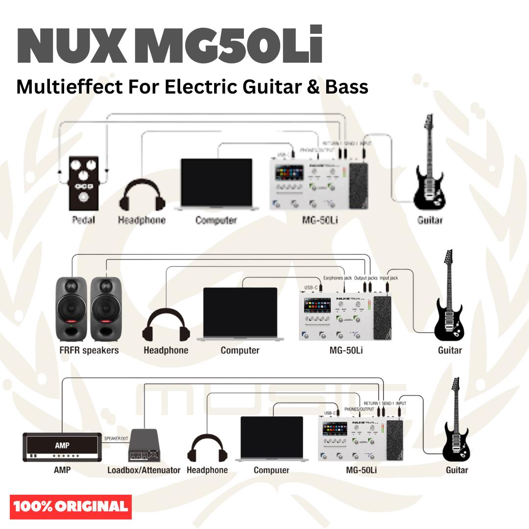 NUX MG50Li Multi-Effect Pedal for Electric Guitar & Bass - Efek Gitar | MG 50Li MG50