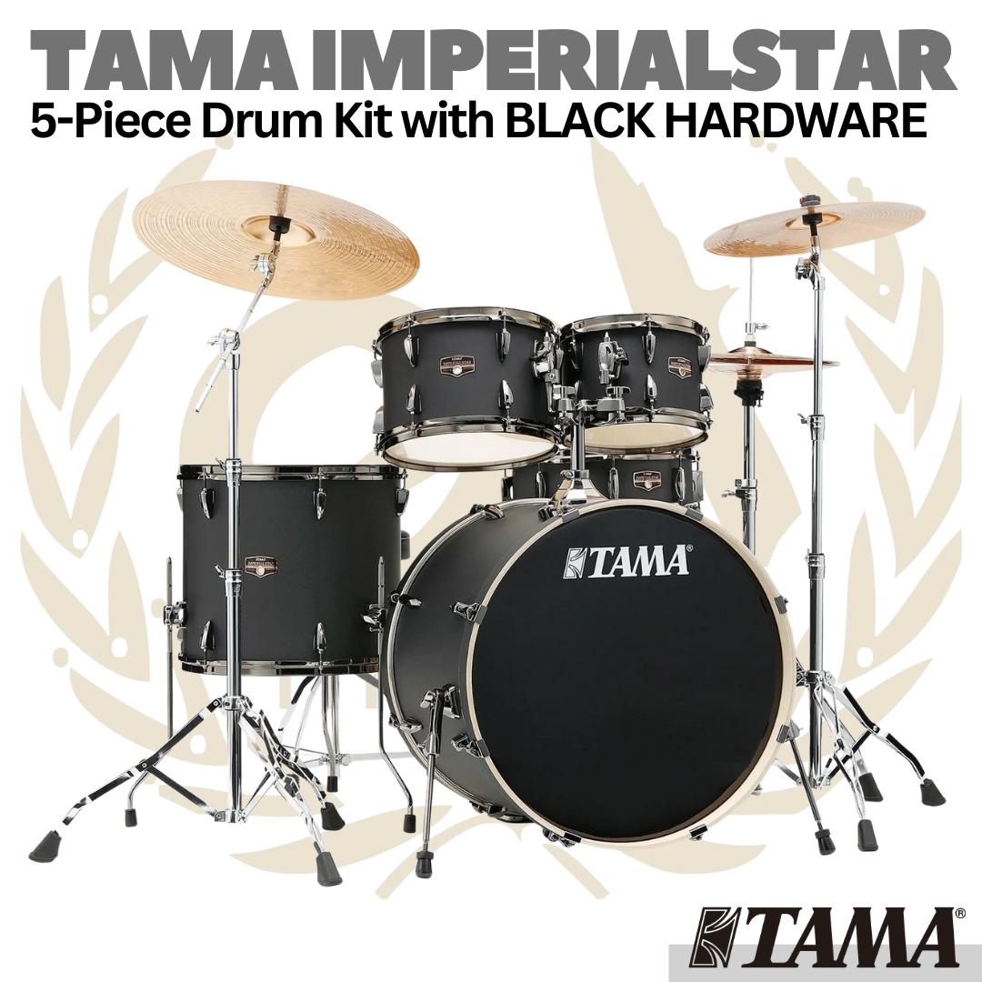 TAMA  IMPERIALSTAR Black Hardware Acoustic Drum Kit 5 Pcs | IP52H6WBN