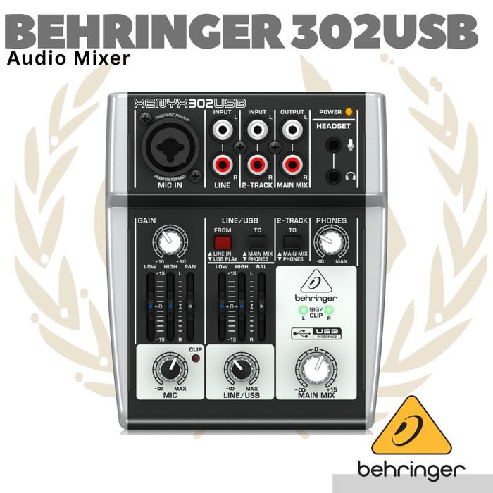 Behringer Xenyx 302USB Mixer with USB 3 Channel