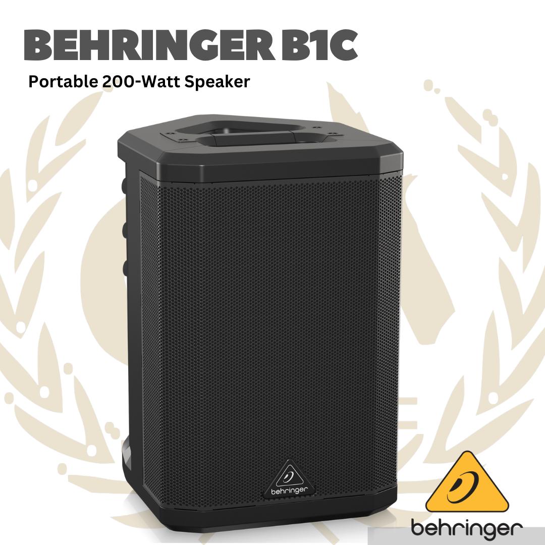 Behringer B1C All-in-One Portable 200-Watt Speaker with Battery Operation, Bluetooth Audio Streaming and Reverb
