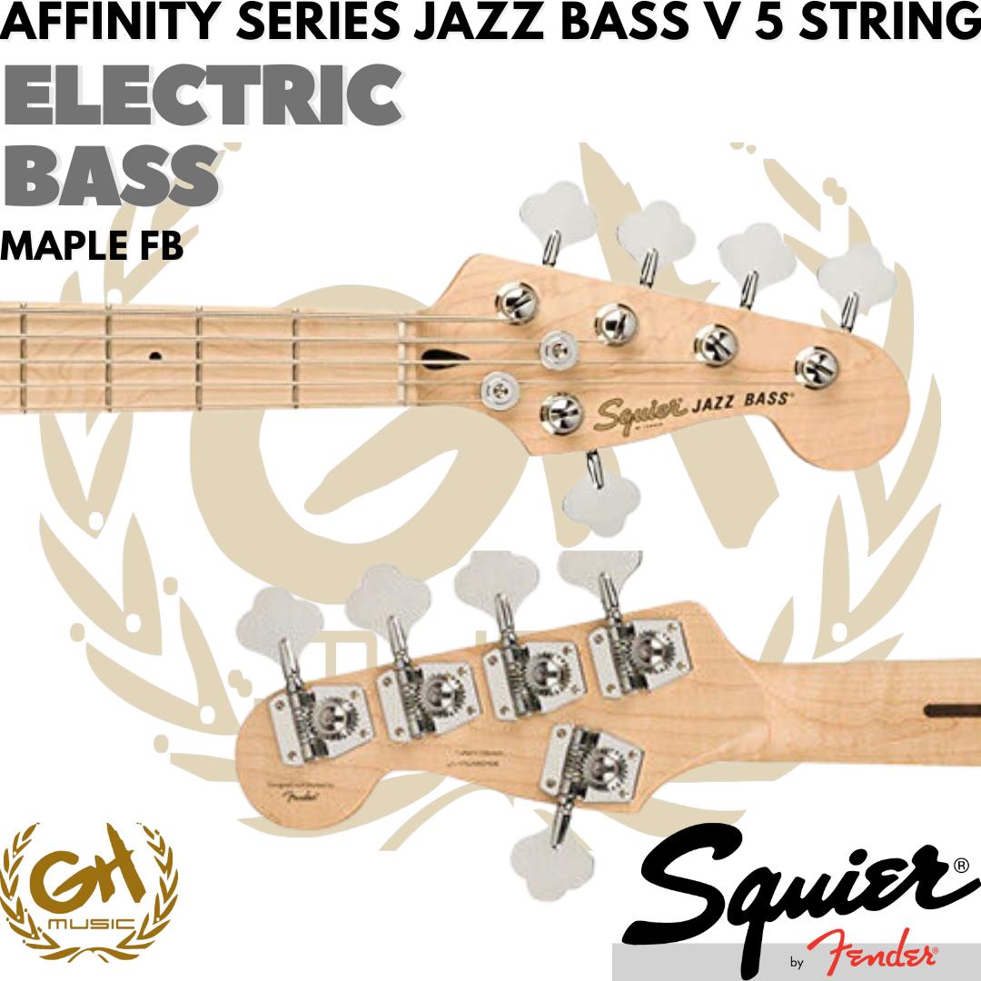 Squier Affinity Series Jazz Bass V 5-String Maple FB - Olympic White