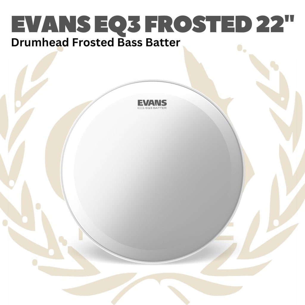 EVANS EQ3 Frosted Bass Drumhead Batter - Membran Bass Drum Frosted