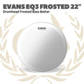 EVANS EQ3 Frosted Bass Drumhead Batter - Membran Bass Drum Frosted