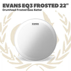 EVANS EQ3 Frosted Bass Drumhead Batter - Membran Bass Drum Frosted