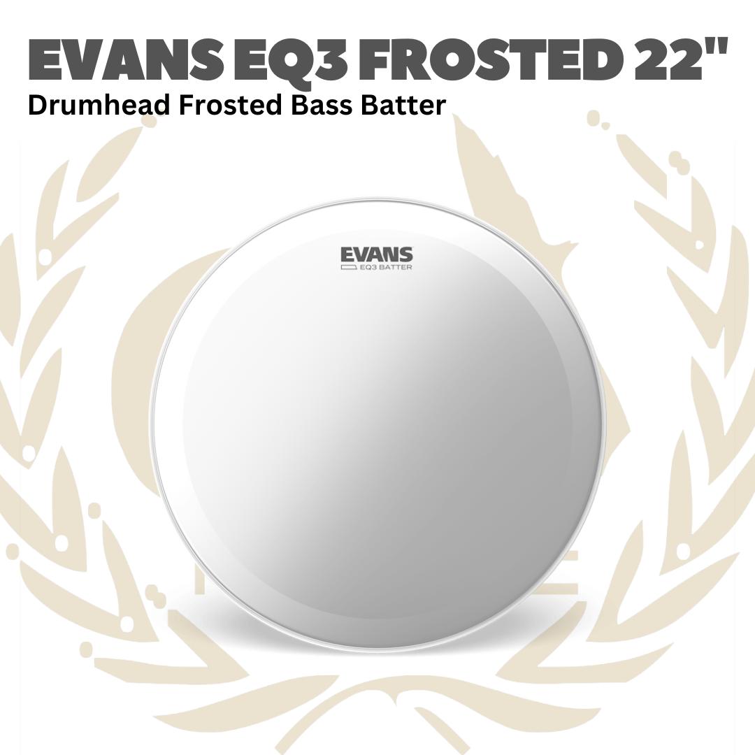 EVANS EQ3 Frosted Bass Drumhead Batter - Membran Bass Drum Frosted