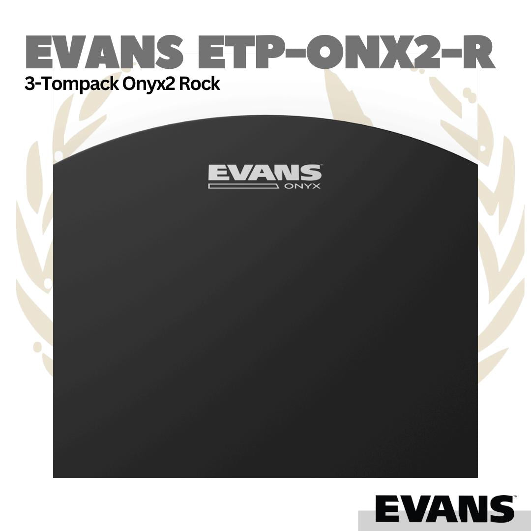 EVANS ETP-ONX2-R 3-Tompack ONYX2 Rock (10, 12, 16) | Onyx Tom Drum Head Membran