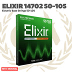 Elixir 14702 Nanoweb Medium B Long Scale Stainless Steel 4-String Electric Bass Strings 50-105 - Senar Bass Elektrik