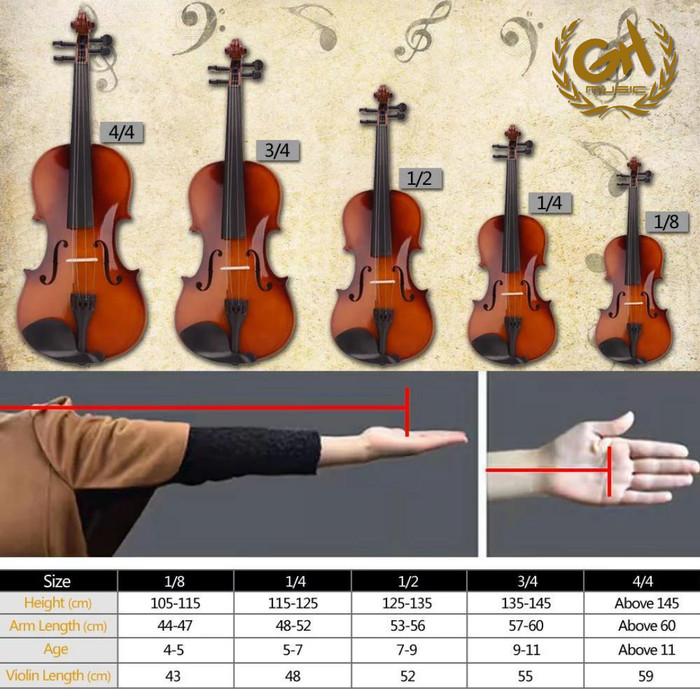 CAVALIERS CV1B-CP Violin Outfit | Biola 1/2 3/4 4/4 1/4 Size