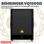 BEHRINGER VQ1500D Professional Active 500W 15" PA Subwoofer with Built-In Stereo Crossover - Speaker Aktif 500 Watt 15inch Original Asli