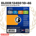 Elixir 12450 Nanoweb Electric Guitar Strings, 12-String Light, 10-46 - Senar Gitar Listrik Elektrik Original Asli