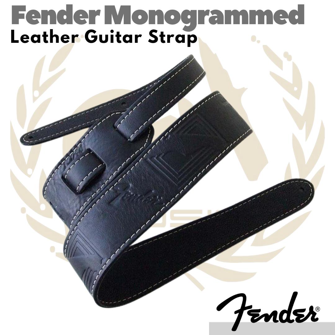 Fender Monogrammed Leather Guitar Strap | Selempang Gitar Kulit