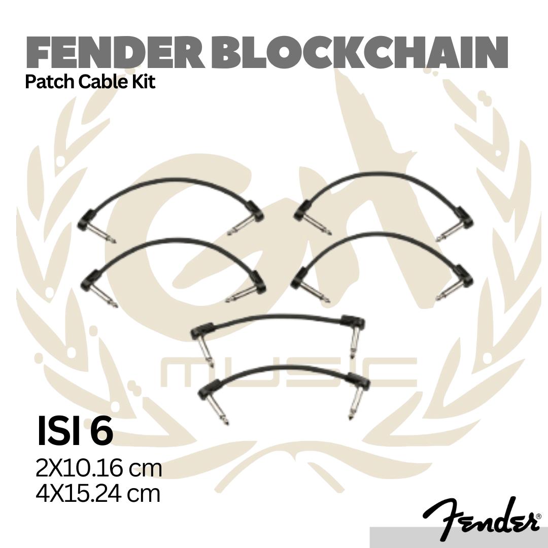 Fender Blockchain Patch Cable Kit Pack, Extra Small, Black | Kabel Efek Set