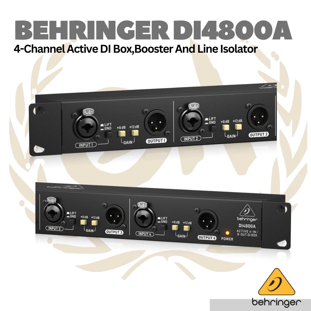 Behringer DI4800A Professional 4 Channel Active DI-Box - Direct Box Instrument